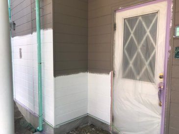2021/7/28　外壁塗装作業１回目