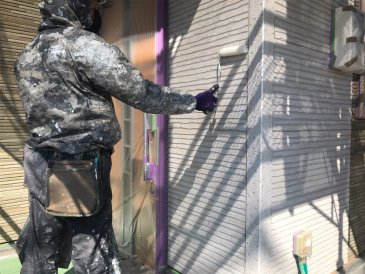 2022/3/24　外壁塗装作業２回目