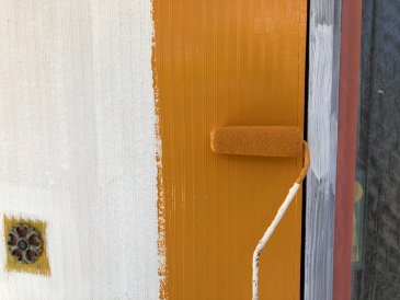 2022/6/4　外壁上塗り作業１回目
