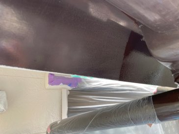 2022/7/2　破風板塗装作業１回目