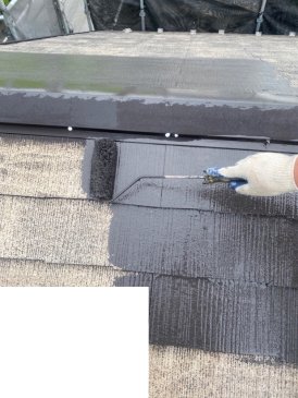 屋根 上塗り作業